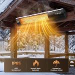 1500W Wall Mounted Electric Patio Heater with Remote