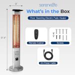 SereneLife Waterproof Infrared Patio Heater with Remote