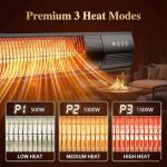 1500W Wall Mounted Electric Patio Heater with Remote