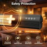 1500W Wall Mounted Electric Patio Heater with Remote