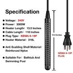 240V 3000W Submersible Water Heater for Pools
