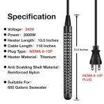 GRILLME 3000W Portable Electric Water Heater