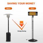 1500W Outdoor Infrared Heater with Timer & Height Adjust