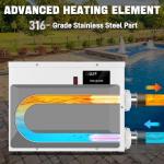 JURPLIX 5.5KW Electric Pool Heater with Thermostat