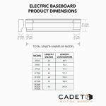 Cadet 24" Electric Baseboard Heater, 1195 BTU