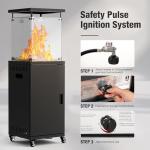 Pamapic 41,000 BTU Propane Patio Heater with Wheels