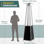 Pamapic 48,000 BTU Pyramid Flame Patio Heater