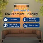 SereneLife Wall-Mounted Infrared Electric Patio Heater