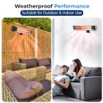 SereneLife Wall-Mounted Infrared Electric Patio Heater