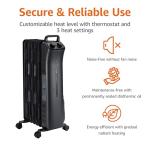 Amazon Basics Portable Oil Space Heater with 7 Fins