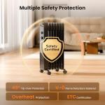 Portable Electric Oil Radiator Heater - 1500W