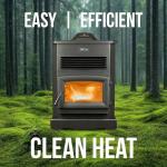 Vogelzang WiFi Pellet Stove with Pedestal, 3,000 Sq Ft