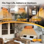 EAST OAK 1500W Wall Mounted Electric Patio Heater