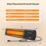 Powerscale 1500W Wall Mounted Electric Patio Heater
