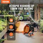 VEVOR 1500W Greenhouse Heater with Overheat Protection