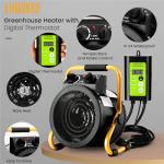 Digital Thermostat Greenhouse Heater with Overheat Protection