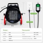 Electric Greenhouse Heater with Thermostat and Display