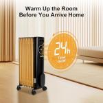 Hykolity 1500W Oil-Filled Radiator Heater with Remote