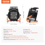VEVOR 1500W Greenhouse Heater with Overheat Protection