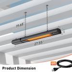 Wifi-Controlled Electric Patio Heater with 9 Heat Levels