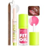 Brown Lip Liner and Pink Lip Oil Gloss Set