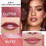 Kaely 2-in-1 Mauve Metallic Lipstick & Liner