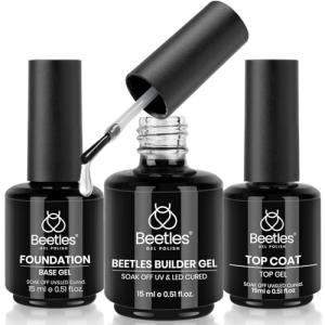 Beetles 3-Pack Nail Gel Top & Base Coat Set
