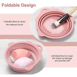 Portable Silicone Makeup Brush Cleaner Bowl (Pink)
