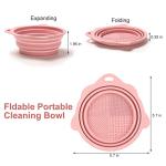 Portable Silicone Makeup Brush Cleaner Bowl (Pink)