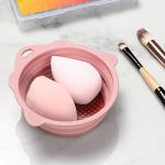 Portable Silicone Makeup Brush Cleaner Bowl (Pink)