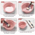 Portable Silicone Makeup Brush Cleaner Bowl (Pink)