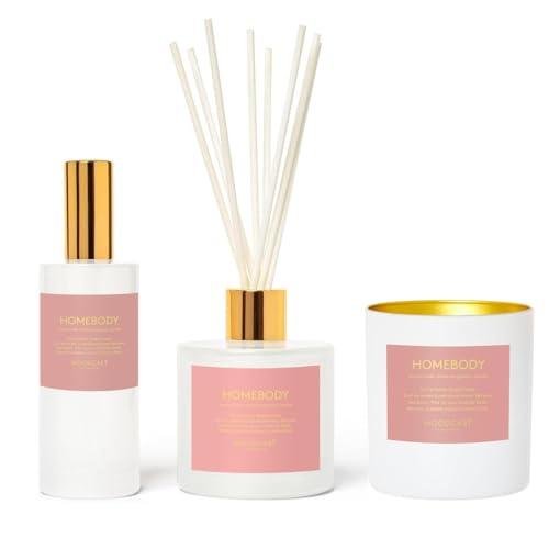 Moodcast Home Fragrance Trio – Candles, Diffuser, Spray