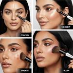 Dual-Ended Makeup Brush for Blush and Concealer