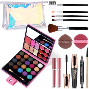 32-Color Makeup Kit with Brushes and Accessories