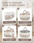 Baby Diaper Caddy Organizer in Brown Cotton Rope
