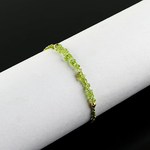Peridot Chip Braided Bracelet for Energy Healing