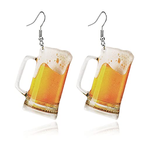 3D Beer Mug Dangle Earrings for Women