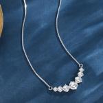 Moissanite Necklace in 18K White Gold Plating