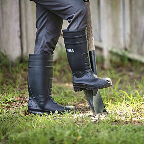 HISEA Men's Steel Toe Waterproof Rain Boots