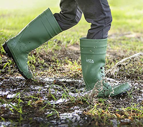 HISEA Men's Steel Toe Waterproof Rain Boots