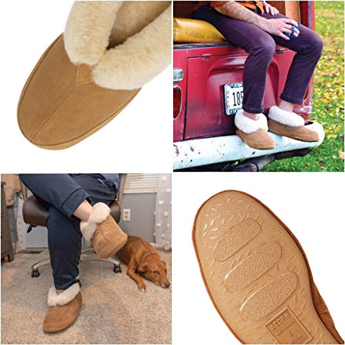 ACORN Men's Sheepskin Bootie Slipper - Walnut