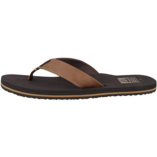 Reef Men's Twinpin Brown Flip Flops, Size 10