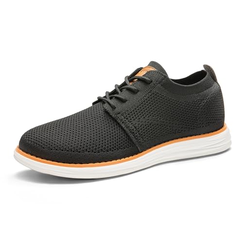 Bruno Marc Men's Lightweight Black Mesh Sneakers