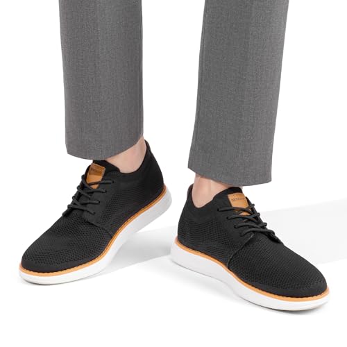 Bruno Marc Men's Lightweight Black Mesh Sneakers