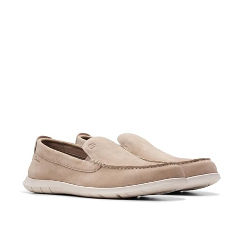 Clarks Men's Flexway Moccasin in Sand Suede