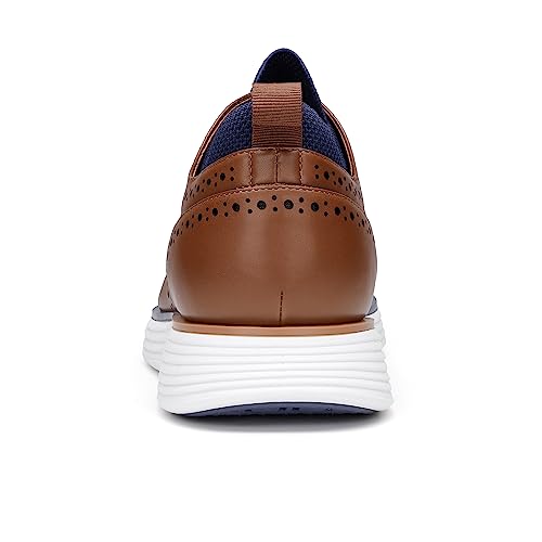 Bruno Marc Men's Brown Wingtip Dress Sneakers