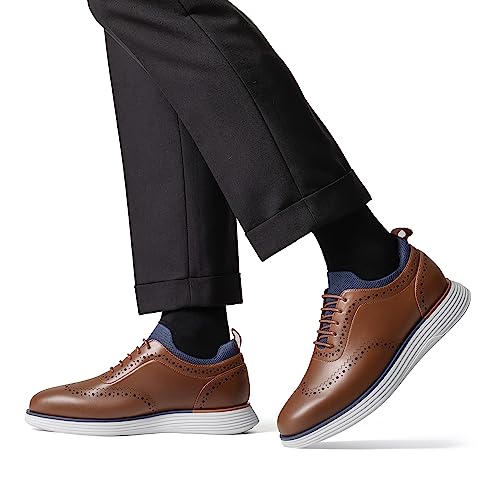 Bruno Marc Men's Brown Wingtip Dress Sneakers