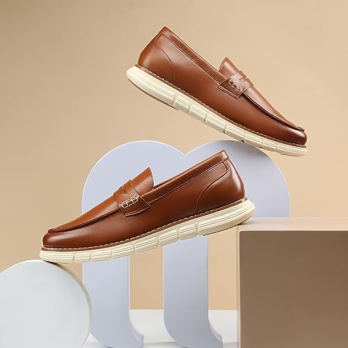 Bruno Marc Men's Slip-On Penny Loafers, Brown