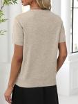 ANRABESS Women’s Short Sleeve V-Neck Wool Sweater