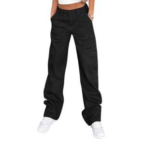 Lepunuo Women’s Black Baggy Y2K Cargo Pants